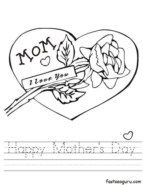 Printable Happy Mothers Day Coloring page